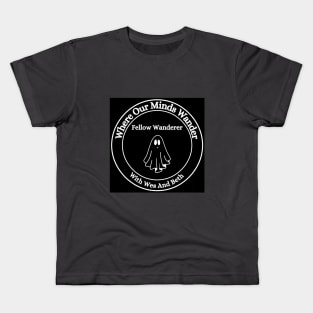 Where Our Minds Wander Podcast Large chest logo Kids T-Shirt